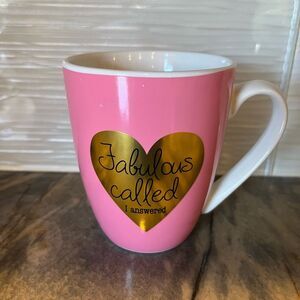 Fabulous gold heart pink mug